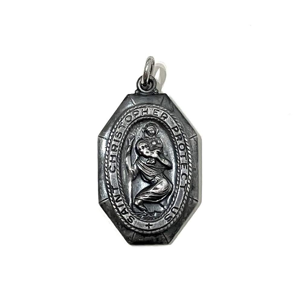 Vintage St. Christopher Theda Sterling Pendant